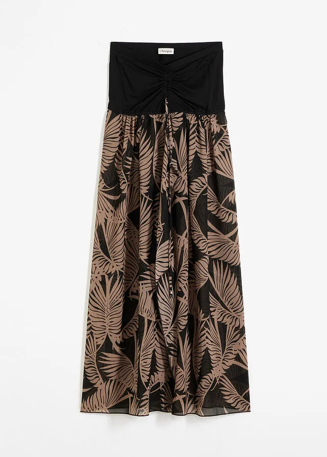 Vestido tipo bandeau de gasa para la playa