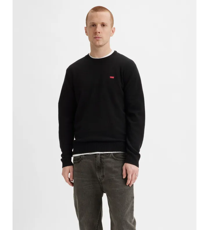 Levi's para hombre. A4320-0005 Sudadera Original Housemark negro (L), Casual, Lana