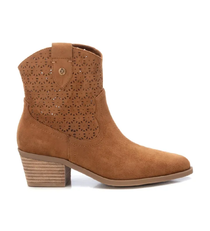 Xti para mujer. 14388502-CAMEL Botines de piel 143885 marrón (36), 5 a 8cm, Cremallera, Casual