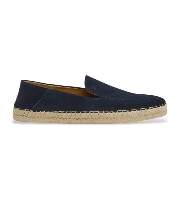 Hackett London para hombre. HMS21491 Alpargatas de piel Altea Loafer marino (40), Plano, Ante, Ninguno, Casual