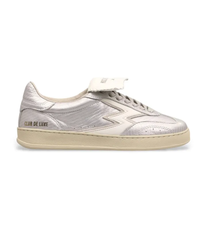 MOA Concept para mujer. MG650 Zapatillas de Piel Club plateado (36), Plata, Plano, Cordones, Casual