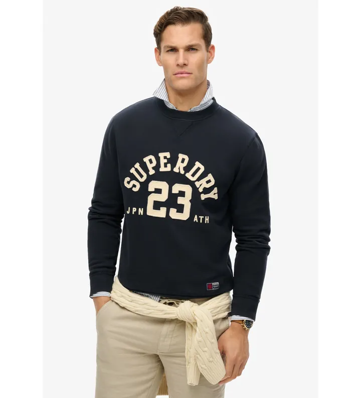 Superdry para hombre. M2014012A Sudadera Vintage Athletic marino (L), Casual, Algodón