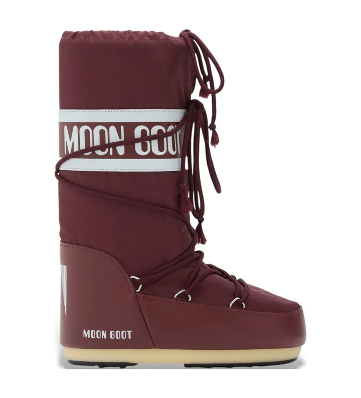 Moon Boot unisex. 80D1400440 Botas Icon Nylon granate (35/38), Plano, Cordones, Casual