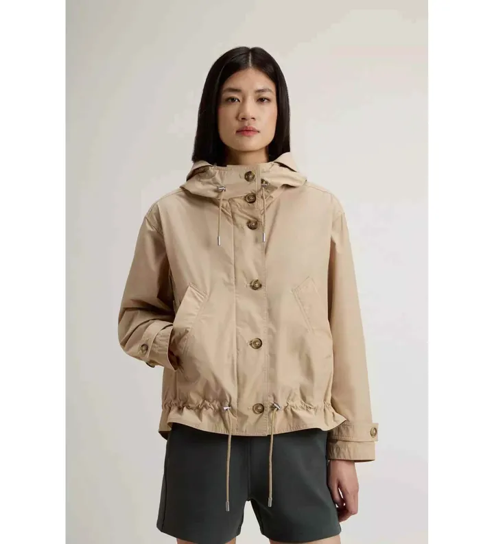 Woolrich para mujer. CFWWOU1177FRUT3128 Parka Short Urba beige (L), Casual, Poliéster