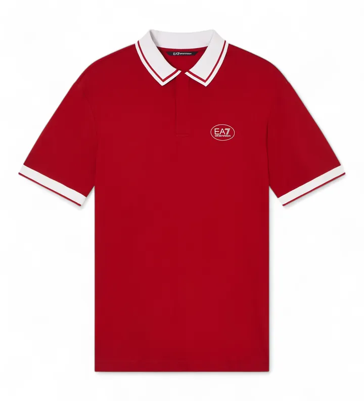 EA7 para hombre. 7M001538_AF13511 Polo Golf Pro rojo (3XL), Casual, Algodón, Manga corta