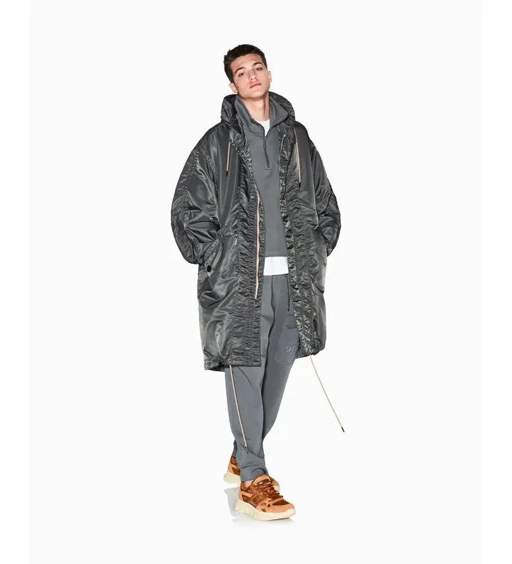 A|X Armani Exchange para hombre. XM001820AF16593U8144 Trench Oversize gris (L), Casual, Nylon