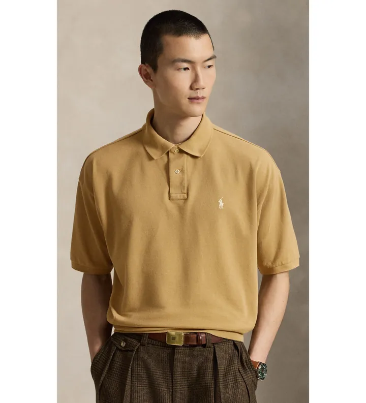 Polo Ralph Lauren para hombre. 710B18907007 Polo de piqué Relaxed Fit beige (L), Casual, Algodón, Manga corta