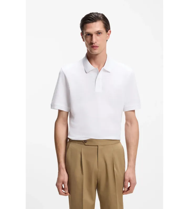 BOSS para hombre. 50553564 Polo Pallas blanco (L), Casual, Algodón, Manga corta