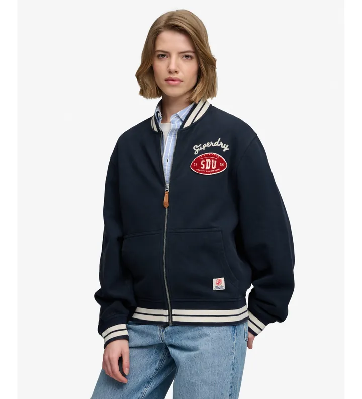 Superdry para mujer. W2012720A Chaqueta Country Club marino (L), Casual, Algodón