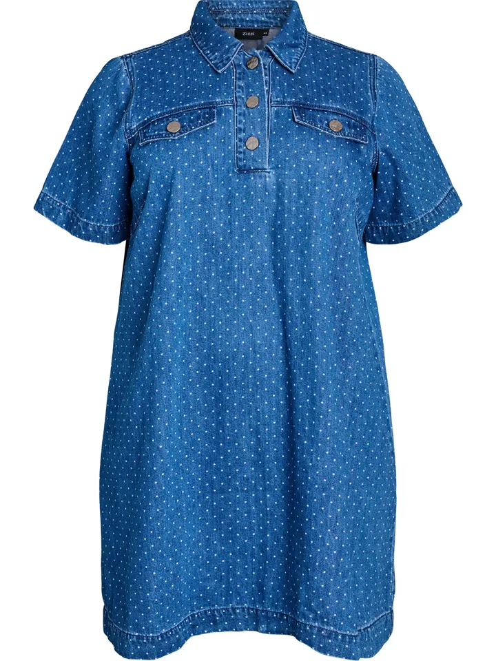 Zizzi Vestido 'Misha' azul / blanco
