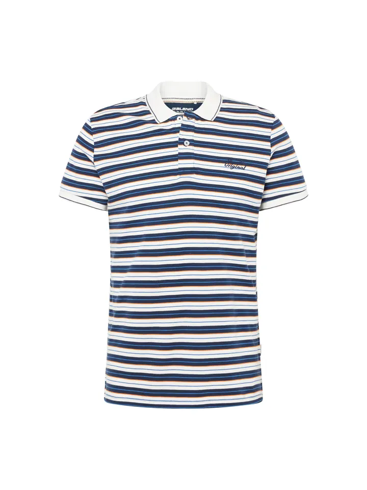 BLEND Camiseta azul / blanco