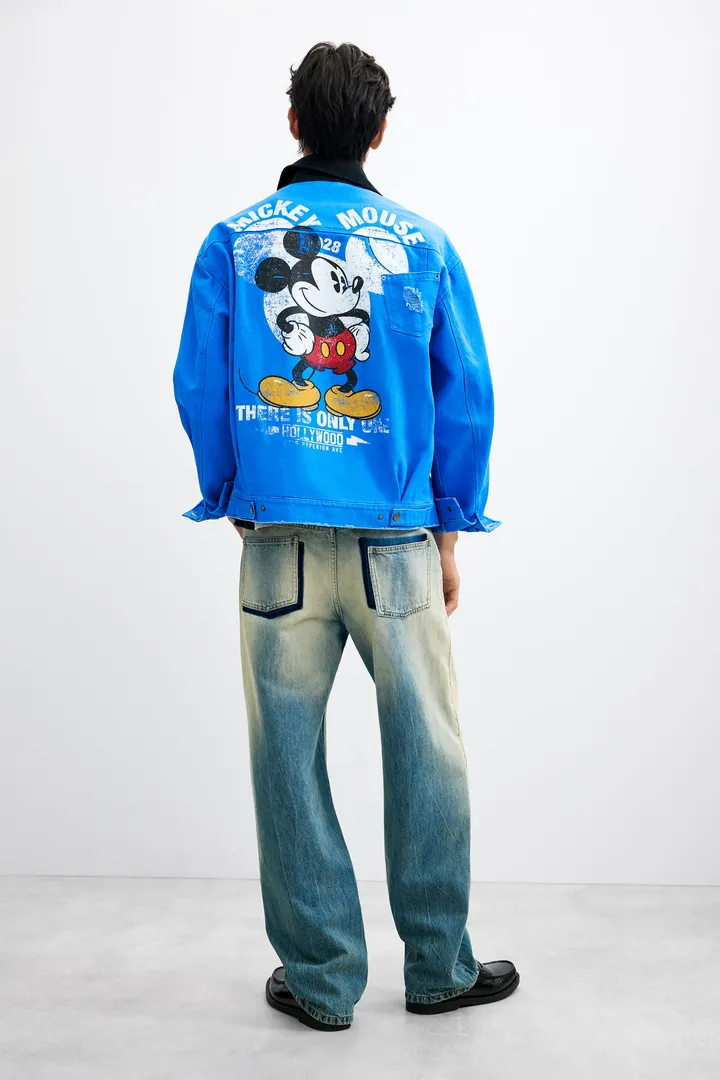 Desigual, Cazadora estampada Mickey™, Hombre, Algodon, Azul, L