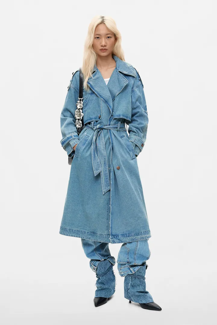 Desigual, Abrigo Vaquero Largo Algodón, Mujer, Algodon, Azul, L
