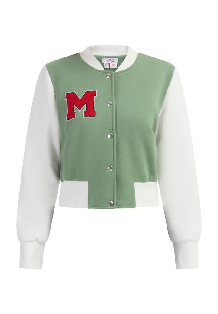 MYMO Chaqueta de entretiempo verde claro / borgoña / blanco