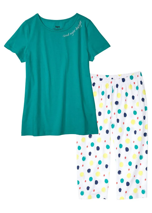 Pijama capri de algodón puro