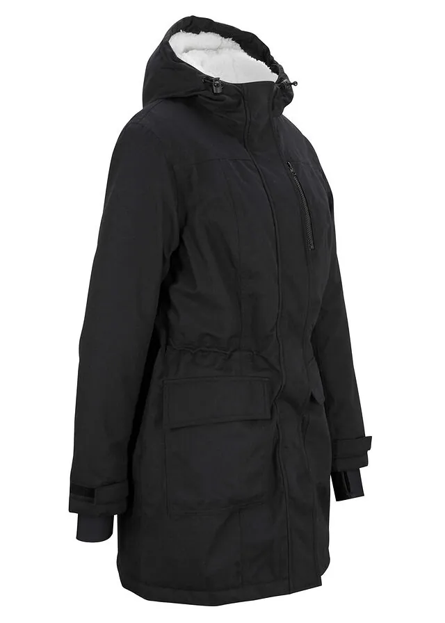 Parka funcional impermeable con forro de peluche en la capucha