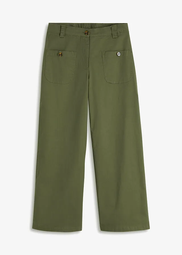 Pantalón ancho de cinturilla cómoda y talle alto