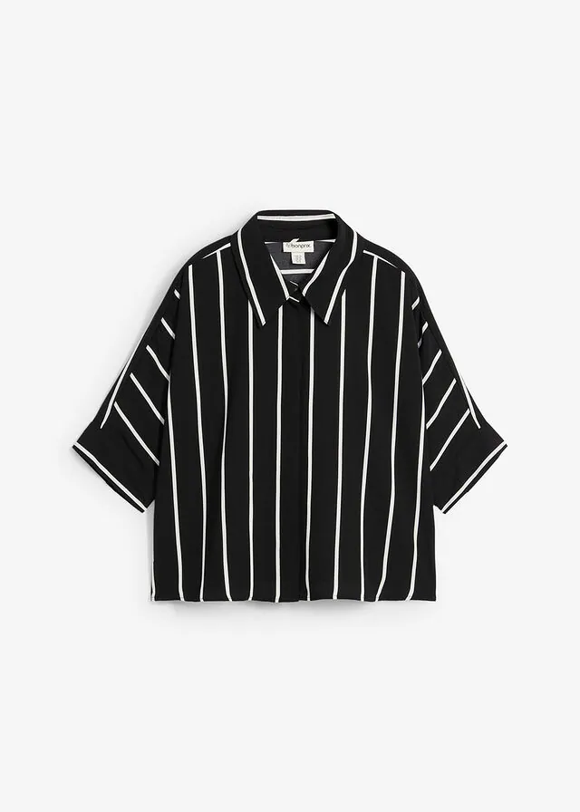 Blusa de manga corta con crepé estructurado