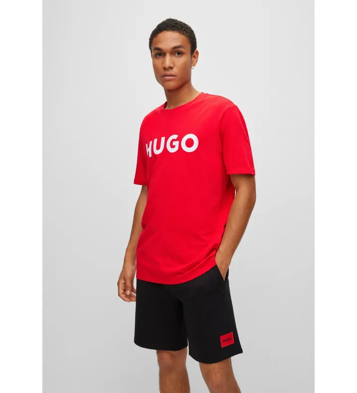 HUGO para hombre. 50467556 Camiseta Dulivio rojo (L), Casual, Algodón, Manga corta, Sostenible