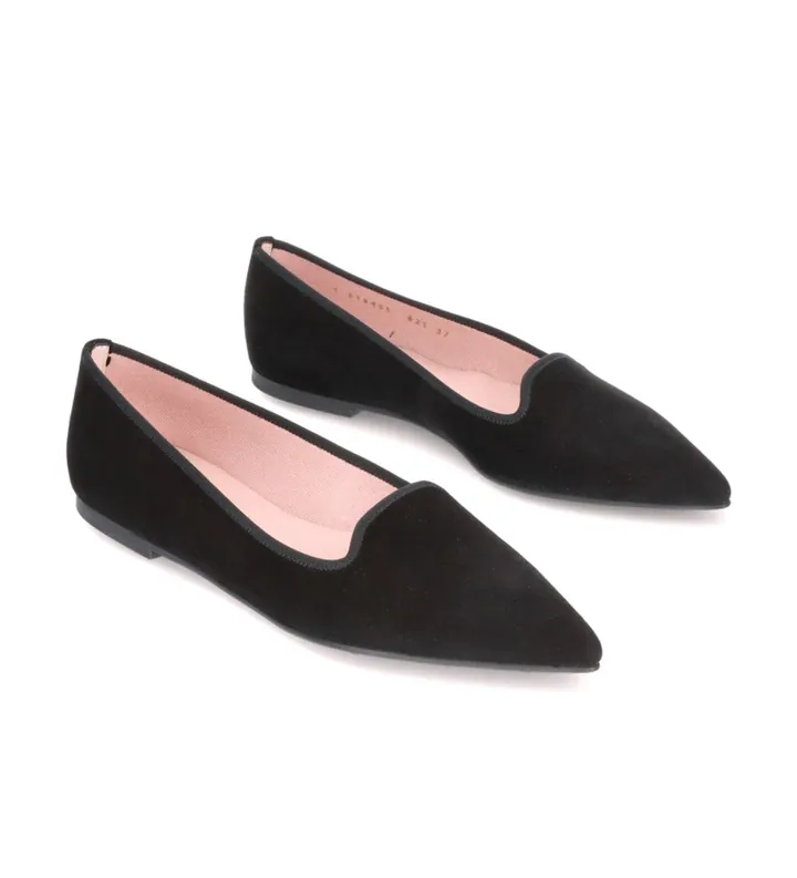 Pretty Ballerinas para mujer. 43282 Zapatos de piel Ella negro (36), Plano, Ante, Ninguno, Casual