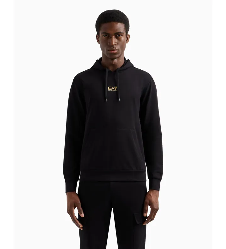 EA7 para hombre. 8NPM32_PJVRZ Sudadera con capucha de algodón Core Identity negro (3XL), Casual, Manga larga