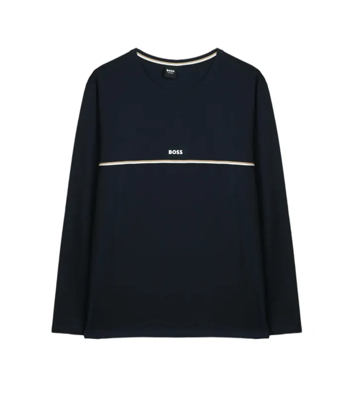BOSS para hombre. 50515378 Camiseta de pijama marino (S), Homewear, Algodón, Manga larga