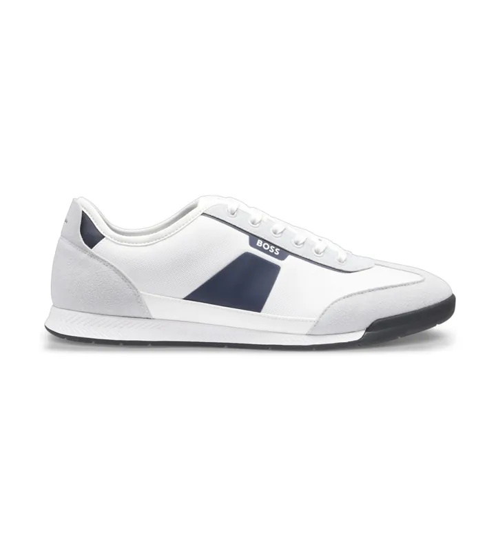 BOSS para hombre. 50557886 Zapatillas Nitan Low blanco (42), Plano, Cordones, Casual