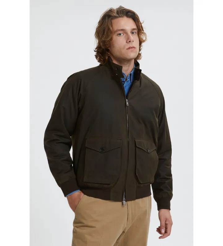 Baracuta para hombre. BRCPS0992UT1998 Chaqueta G9 Bolsillo Enserado marrón oscuro (L), Casual, Algodón
