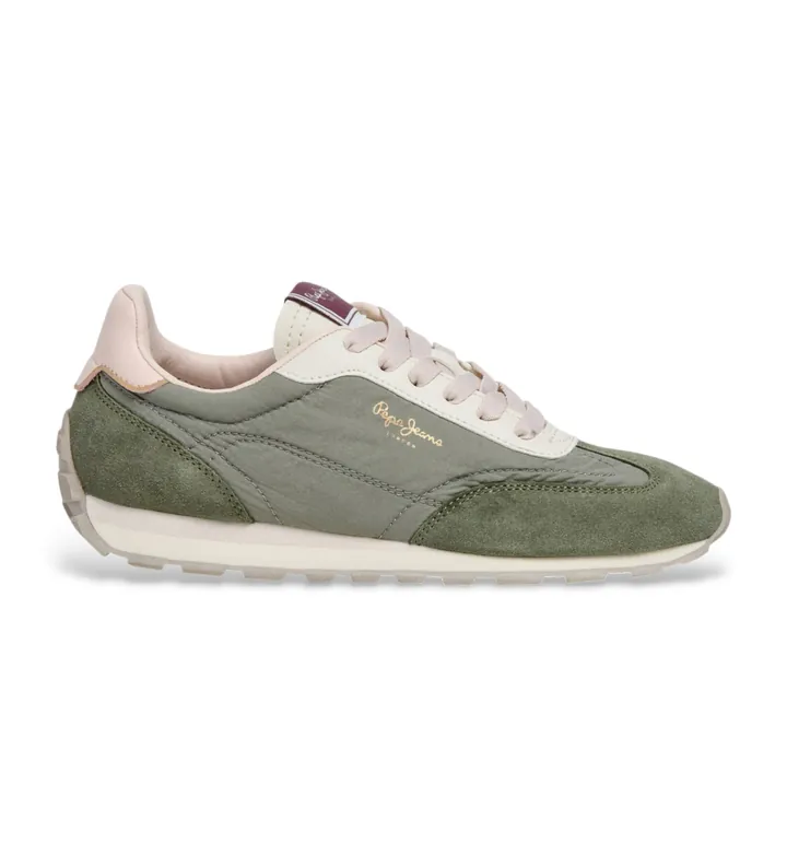 Pepe Jeans para mujer. PLS400030 Zapatillas Jane Subtle verde (37), Plano, Cordones, Casual