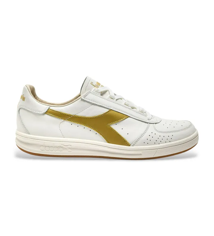 Diadora unisex. 201181586 Zapatillas B.Elite '84 Italia blanco,dorado (36), Piel, Plano, Cordones, Casual