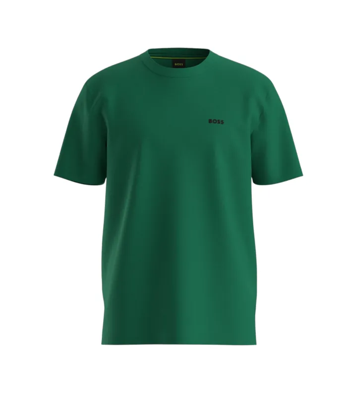 BOSS para hombre. 50506373 Camiseta con Detalle de Logo (M), Casual, Verde, Algodón, Manga corta