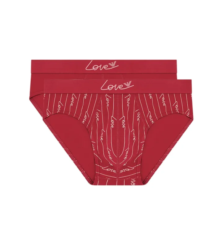 Emporio Armani para hombre. EM000251_AF19049 Set 2 Slips San Valentine rojo (L), Homewear, Algodón