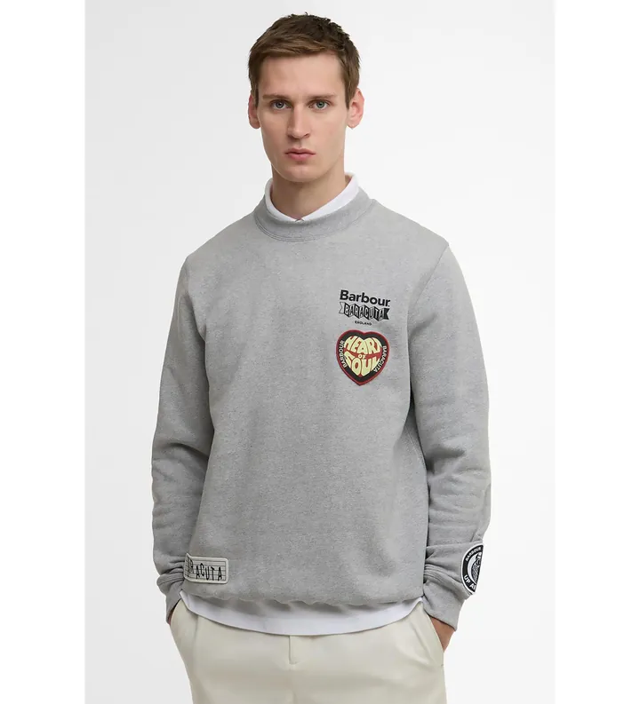 Baracuta para hombre. BRFEL0054UT0177 Sudadera Barbour x Northern gris (L), Casual, Algodón