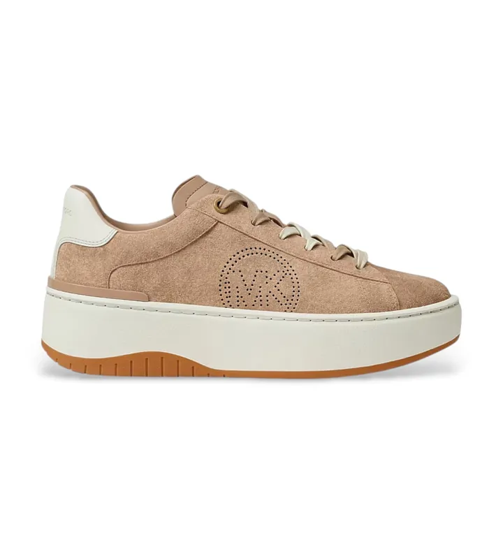 Michael Kors para mujer. 43T6DTFS1S Zapatilla Dottie de ante con plataforma beige (36), Piel, 3 a 5cm, Cordones, Casual