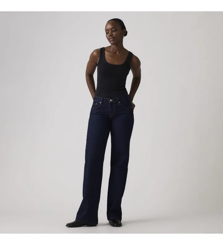 Levi's para mujer. A5566-0002 Jeans Low Loose azul oscuro (25/30), Casual, Algodón, Denim