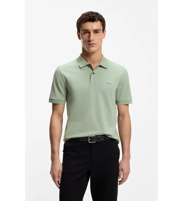 BOSS para hombre. 50553564 Polo Pallas verde (L), Casual, Algodón, Manga corta