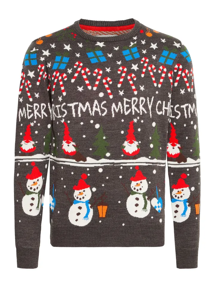BLEND Jersey 'Christian' gris / mezcla de colores