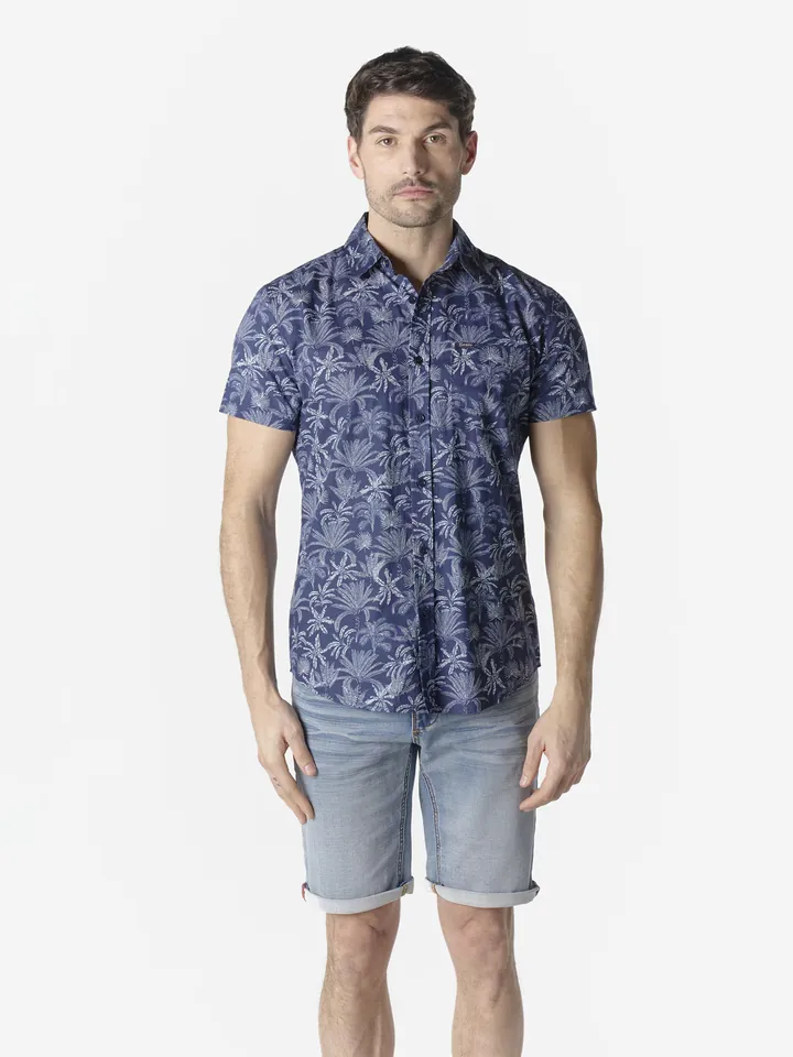 KOROSHI Camisa navy / blanco