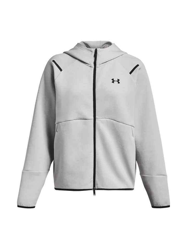 UNDER ARMOUR Sudadera con cremallera 'Unstoppable' gris claro / negro