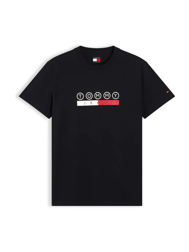 Tommy Jeans Camiseta 'DNA PLAY' rojo / negro / blanco