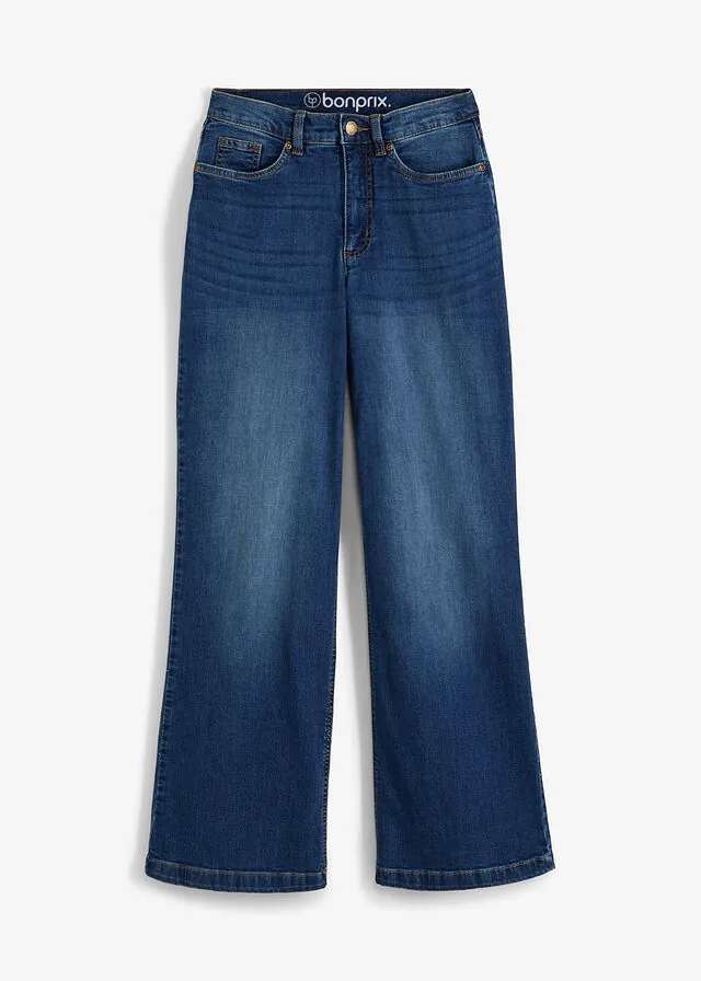 Vaqueros de pernera ancha, high waist, de algodón orgánico