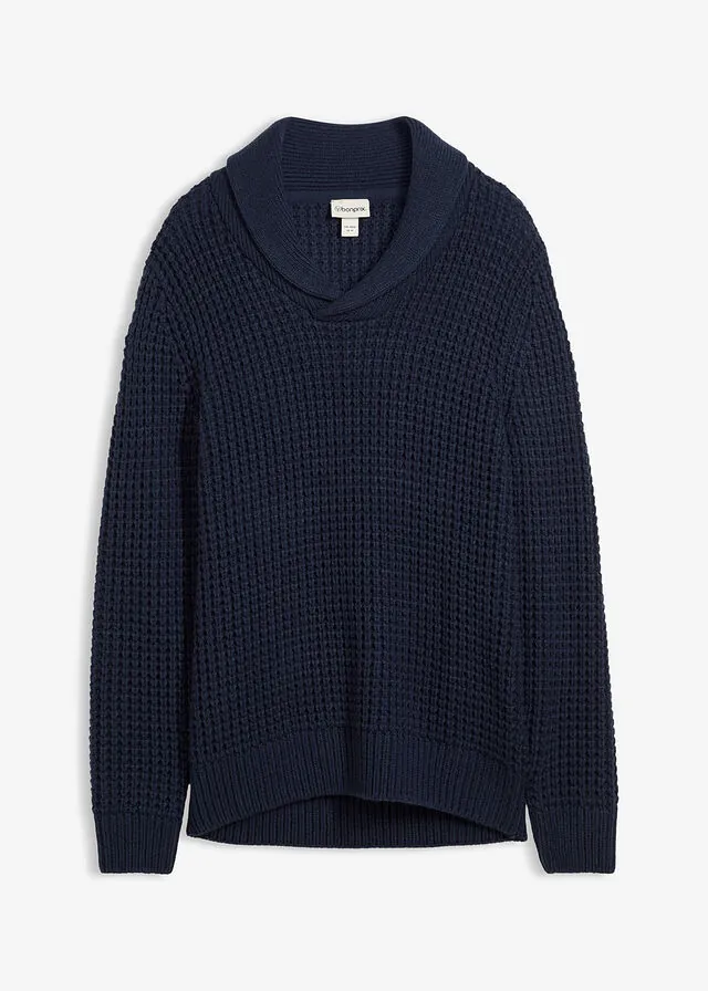 Jersey de cuello alto de punto grueso con estructura tipo barquillo