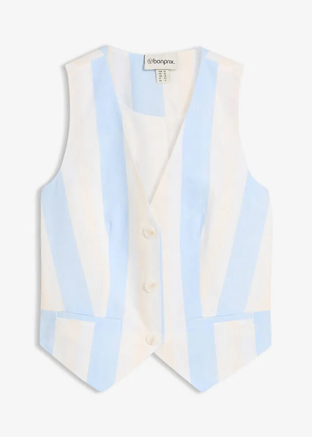 Chaleco tipo americana con aspecto de lino