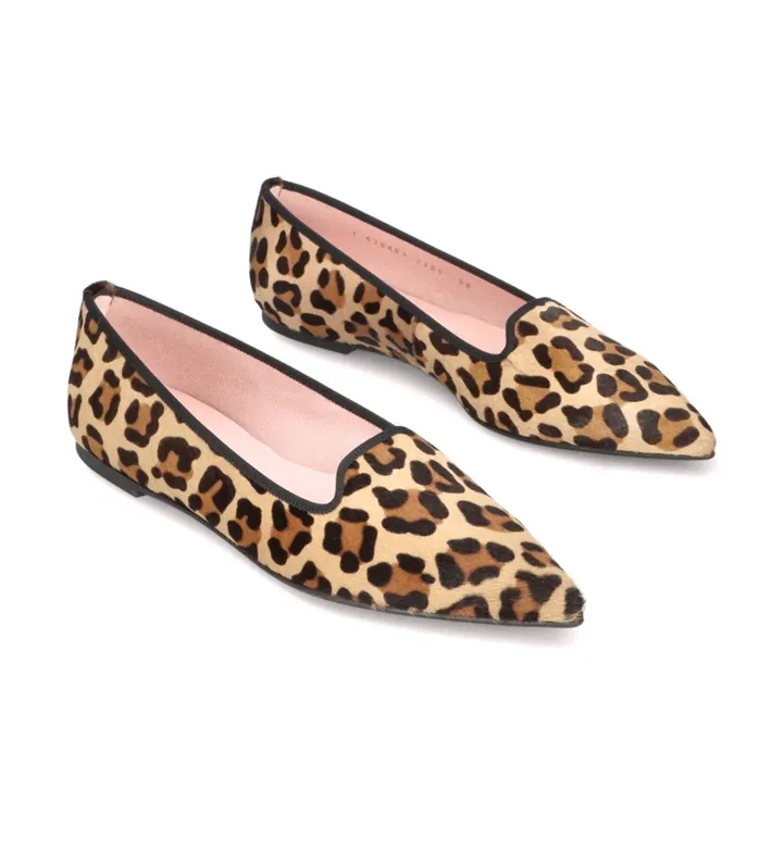 Pretty Ballerinas para mujer. 43282 Zapatos de piel Ella animal print (35), Plano, Ante, Ninguno, Casual