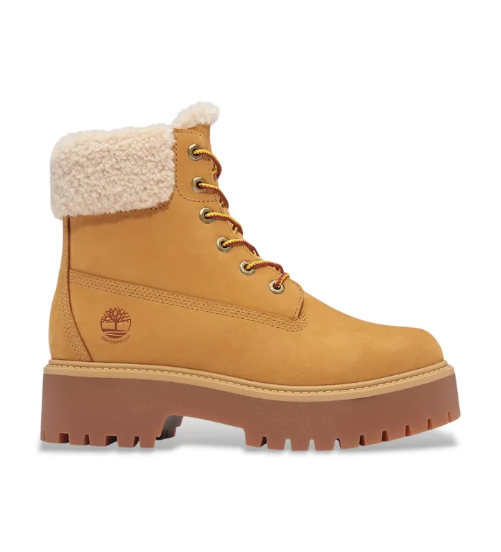 Timberland para mujer. TB0A2PU67541 Botines de piel Stone Street Waterproof marrón (36 W), Plano, Cordones, Casual, Sostenible