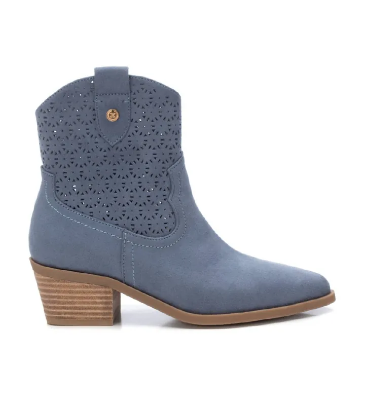 Xti para mujer. 14388505-JEANS Botines de piel 143885 azul (36), 5 a 8cm, Cremallera, Casual