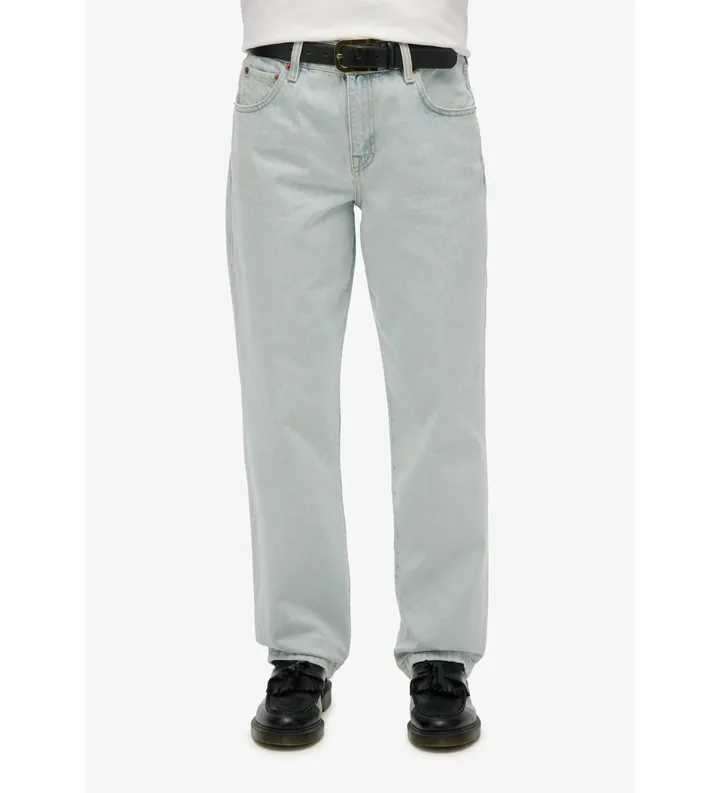 Superdry para mujer. W7011166A Jeans Rise Straight azul (26/30), Casual, Algodón, Denim