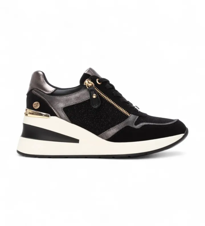 Xti para mujer. 14437902-NEGRO Zapatillas 144379 negro (39), 3 a 5cm, Cremallera, Casual