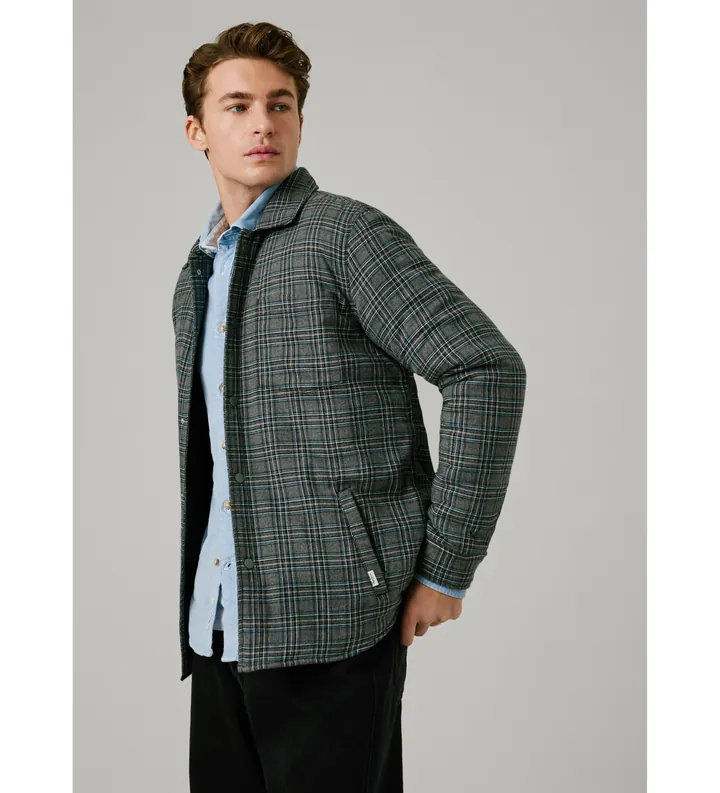 Pepe Jeans para hombre. PM3090813 Sobrecamisa Caine gris (L), Casual, Viscosa, Manga larga