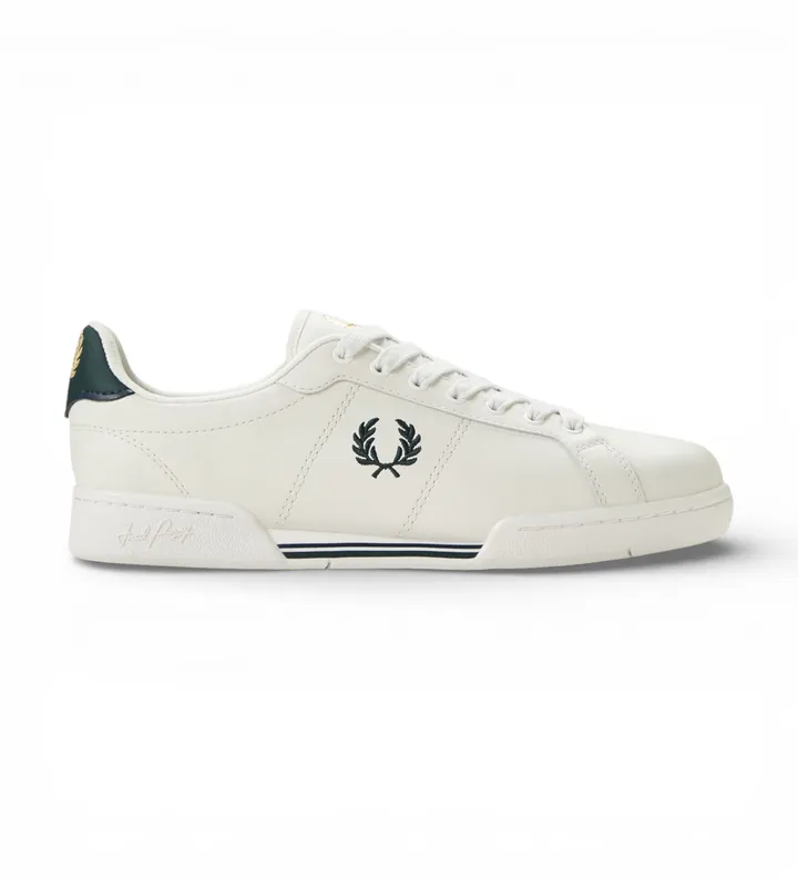 Fred Perry para hombre. B6311-349 Zapatillas de Piel B722 blanco (44), Plano, Cordones, Casual
